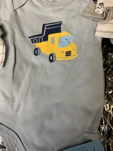 5pk Long Sleeve Bodysuits - 3 months - Trucks/Dinosaurs - Picture 1 of 7