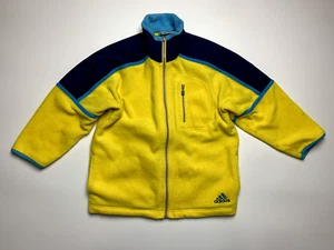 Kids Yellow Fleece Jacket adidas Size 8 years Vintage 1999 - Picture 1 of 19