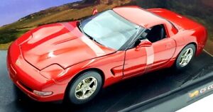 Hot Wheels 1/18 Scale Diecast 25618 - Chevrolet Corvette C5 - Met Red