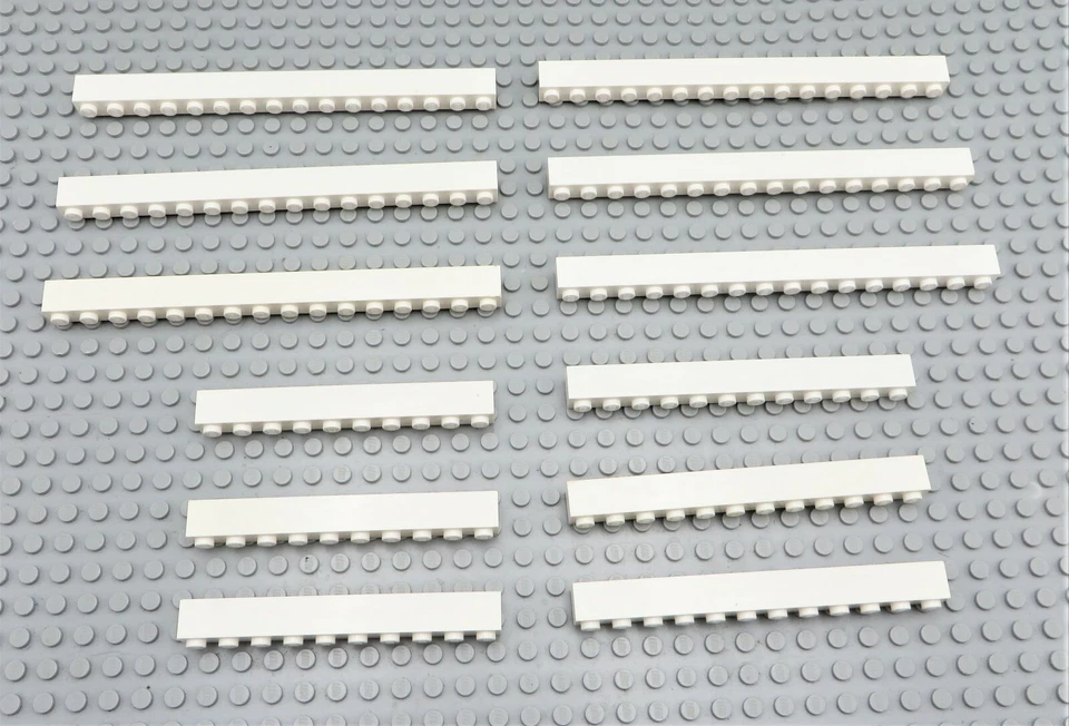 Lego кирпич лот из 12 балок белый 1 x 16 1 x 12 1 x 10 Star Wars город - Изображение 1 из 1