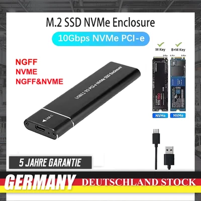 M2 SSD-Gehäuse M.2 NVMe NGFF USB 3.1 Gehäuseadapter 10Gbps PCIe SSD Adapter - Bild 1 von 4