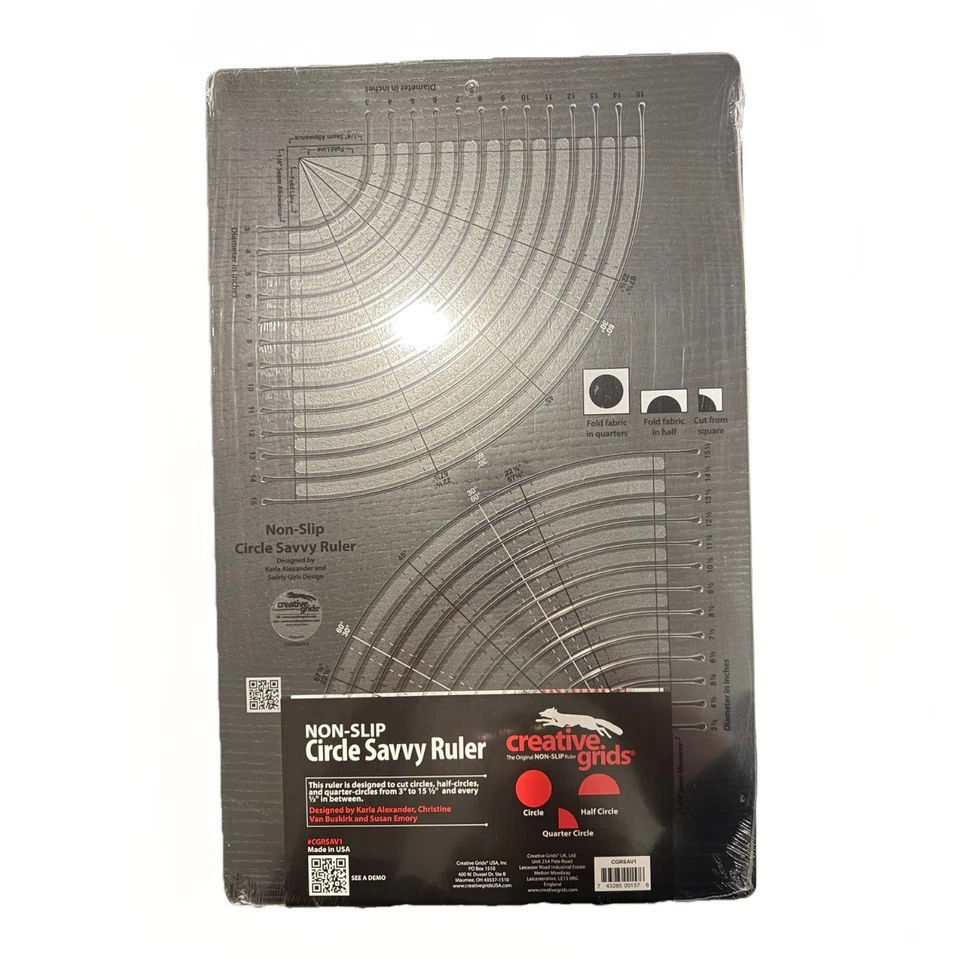 Regla de edredón Creative Grids Circle Savvy 11-3/4 pulgadas x 18-1/2 pulgadas Foto 1 de 2