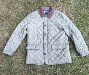 Brooks Brothers Quilted Barn Jacket Coat Green Size Large Lined Men’s Puffer - Picture 1 of 8