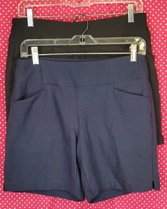 NWOT 2 Pair Lady Hagen Women’s Tummy Control Pull On Shorts Sz Medium - Imagen 1 de 8