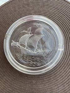 Lalique Crystal Santa Maria Galleon Ship Ashtray EXCELLENT CONDITION - Picture 1 of 5