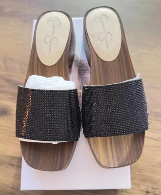 Sandalias Jessica Simpson negras Supreme microgamuza Rexile plataforma mujer talla 8 Foto 1 de 4