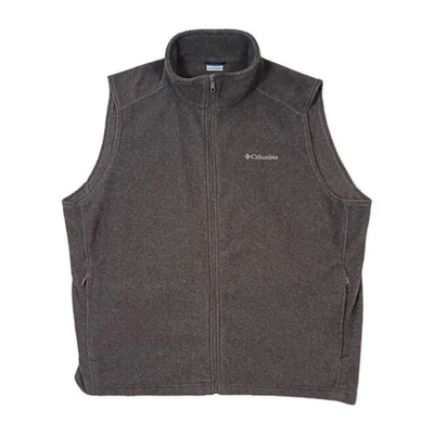 Columbia Vest Mens 3X Charcoal Gray Fleece Full Zip Sleeveless Jacket Outdoors  - Image 1 of 4