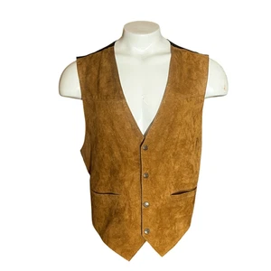 Scully Vintage Men’s Suede Vest Western Snap Closure Tie Back - Picture 1 of 8