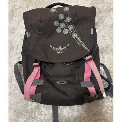 Osprey FlapJill Pack in Gray and Pink Straps Backpack In Dandelion Graphic - Image 1 of 4