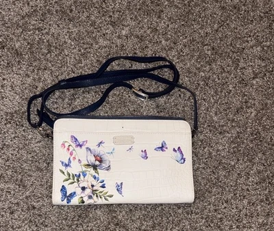 Bolso Bandolera Brighton Lizette Blanc Jardín Cuero Blanco Mariposa Foto 1 de 4
