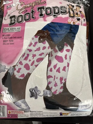 Forum Novelties 62032 Adultcowgirl Boot Top, Pink/White One Size Fits Most - Image 1 of 4