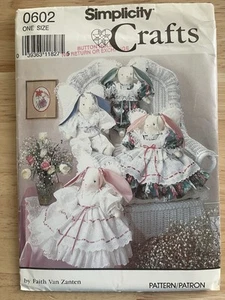 Vtg soft sculpture bunny doll Christmas Angel Faith VanZanten 18" craft pattern - Picture 1 of 4