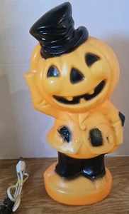 Vintage 1989 14,25" Empire Plastic Corp Halloween Jack o Laterne Kürbis Blasform - Bild 1 von 10