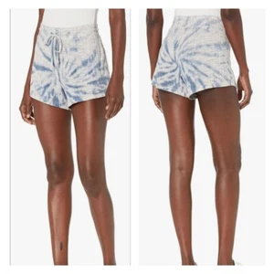 Lucky Brand Hacci Blue & Gray Tie Dye 3" Pullon Casual Ribbed Shorts L NWT - Picture 1 of 10