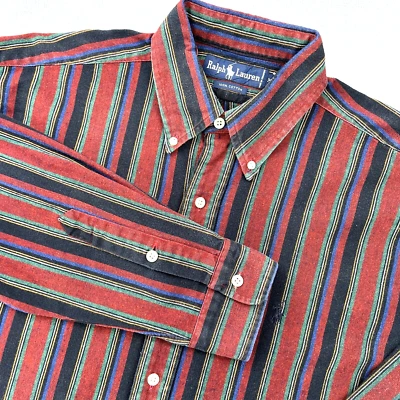 De Colección Ralph Lauren Para Hombre Indian Beacon Suroeste Azteca Rojo/Azul Rayas Talla M Foto 1 de 4
