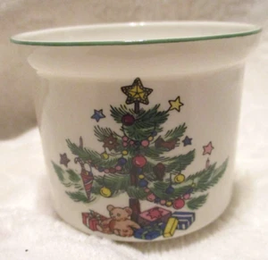 NIKKO Company~Ceramic Votove Candle Holder~Happy Holidays Theme~Japan~2.0" Tall - Picture 1 of 12