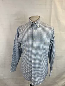 Brooks Brothers Men's Light Blue Plaid Cotton Dress Shirt S $128 - Picture 1 of 9