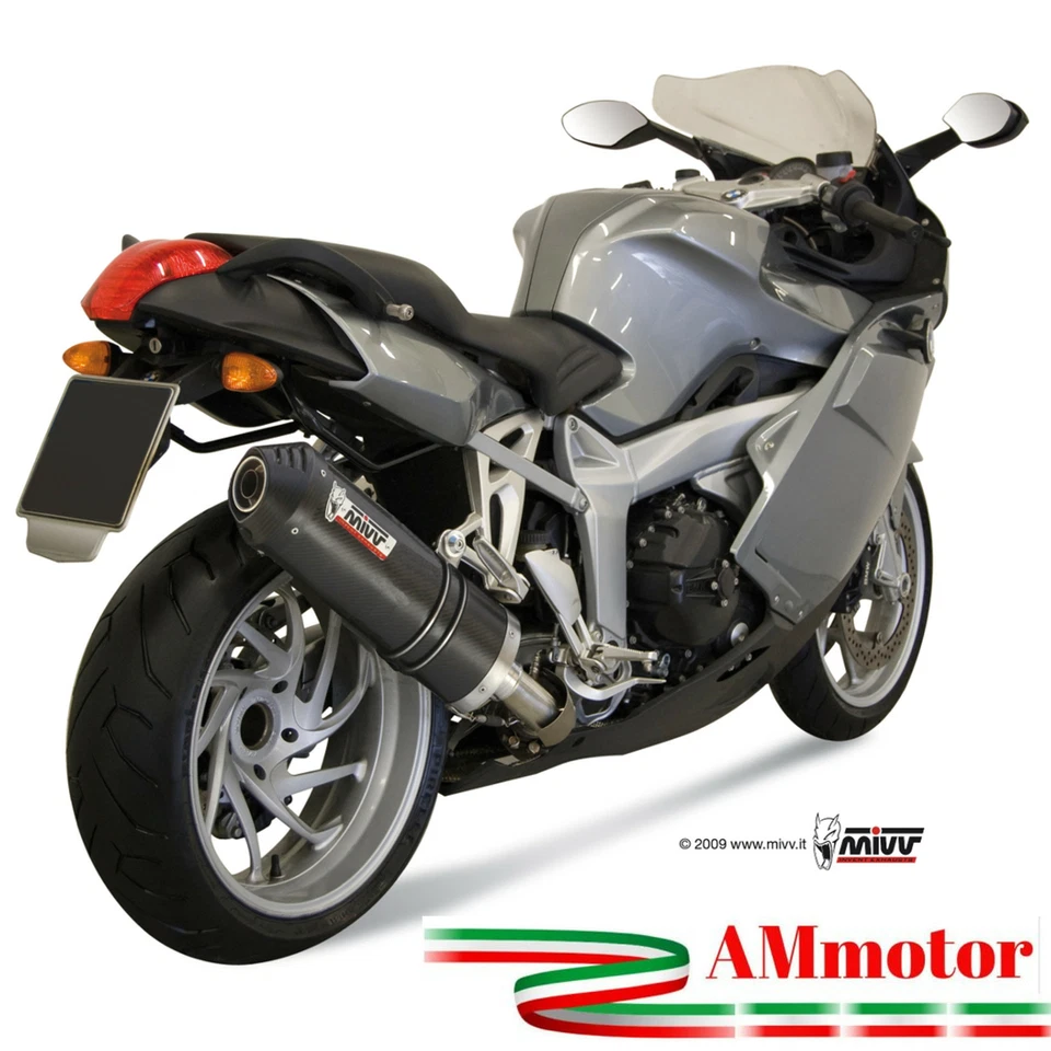 排气摩托车 Mivv Bmw K 1200 R/S/GT 2005 消声器 一脚蹬 椭圆形 碳纤维帽 — 第 1/1 张图片
