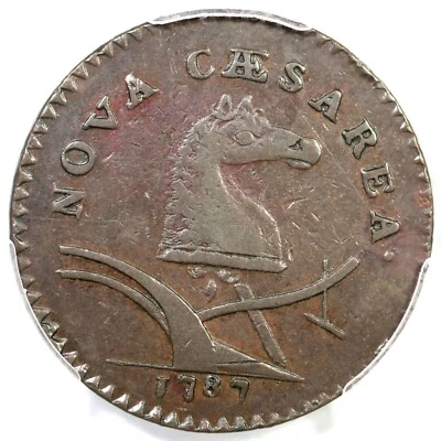 1787 62-q R-3 PCGS VF 30 Sprig Above Plow New Jersey Colonial Copper Coin - Image 1 of 3