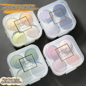 4 Pcs Makeup Sponge Puff Set Makeup Foundation Blender Beauty Eggs Cosmetic - Picture 1 of 16