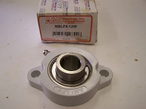 AMI MBLF4-12W Korrosionsbeständiges 2-Schrauben Flanschlager 3/4" Edelstahl Neu - Bild 1 von 3