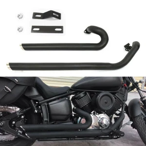 For Yamaha V Star 1100 XVS1100 Shortshots Staggered Exhaust Muffler Pipes Black - Picture 1 of 11