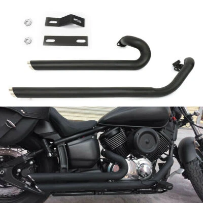 For Yamaha V Star 1100 XVS1100 Shortshots Staggered Exhaust Muffler Pipes Black Foto 1 de 4