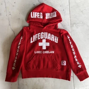 Lake Chelan LIFEGUARD Hoodie Sweatshirt (Kids X-Small) Red White Washington EUC - Picture 1 of 12