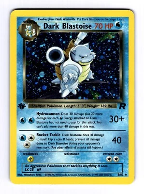 Dark Blastoise 3/82 - 1st Edition Team Rocket Holo Rare WOTC Vintage Pokémon HP - Image 1 of 3