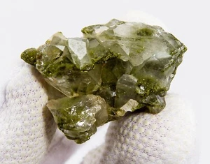 Green Epidote and Quartz Crystal Cluster Hakkari Turkey 43mm 23g H2083 - Picture 1 of 8