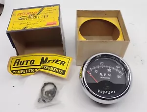 Vintage Autometer 5,000 RPM Tachometer Model 5DM Voyager New In Box WORKING COOL - Picture 1 of 18