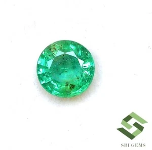 5.75 mm Certified Natural Emerald Round Cut 0.59 CTS Untreated Loose Gemstone - Picture 1 of 6