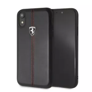 CG MOBILE IPhone XR FERRARI HERITAGE Hard Case Vertical Contrasted Stripe Black - Picture 1 of 6