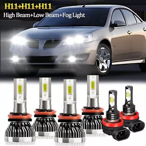 For Pontiac G6 2005-2007 6X 6000K LED Headlight High Low + Fog Light Bulbs Combo - Picture 1 of 10
