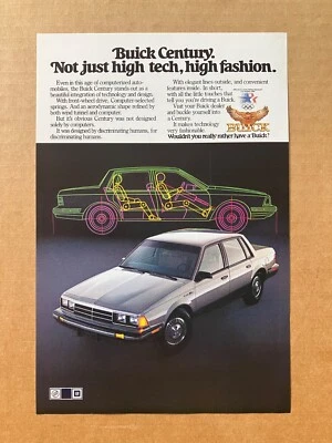 1983 Buick Century "Not just high tech, high fashion." Print Ad, 6 5/8"x10" - Image 1 of 3