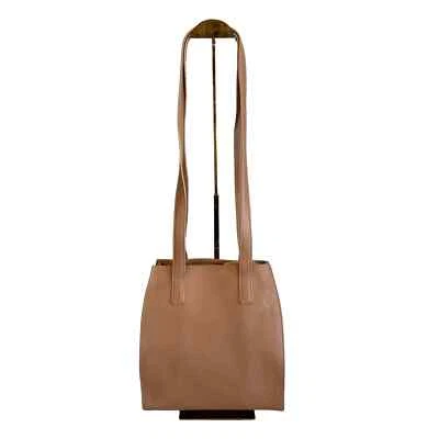 复古 Luana 女式棕色宽开口拉链皮革托特包单肩包 — 第 1/4 张图片