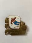 Alte Plakette GGW 1961 Klub Badge Button Skifahrer emailliert Anstecknadel Pin