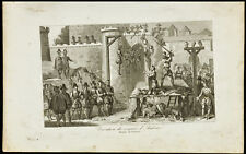 1830 - Running Of Conjurés D'Amboise. Decapitation, Pendaison. engraving
