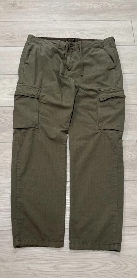 Pantalones Lucky Brand Hombres 36 Verde Carga L-54C Militar Ripstop Dibujo Cuerda Hh1 Foto 1 de 4