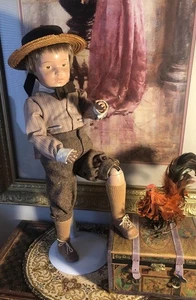 Antike 19 Zoll Schoenhut #407 Junge Puppe in Vintage Kleidung - Bild 1 von 15