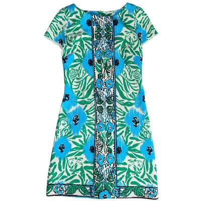 Mini Vestido Camisa Feminino Lilly Pulitzer Layton Tamanho XXS Azul Verde Floral Zíper - Imagem 1 de 4