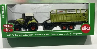 SIKU Farmer 1:87 Claas Axion 850 Tractor W Trailer #1846 Purchased In Germany - Image 1 of 4