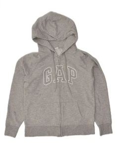 Suéter con Capucha GAP Para Mujer Gráfico Cremallera Gris Medio Algodón BC01 - Imagen 1 de 3