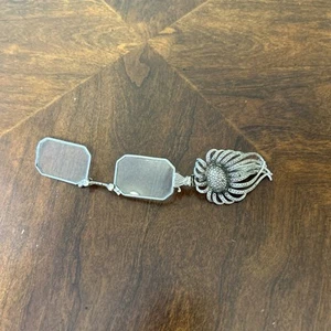 Gafas plegables Lorgnette Snap Click antiguas Art Deco 825 plata cristal de marcasita - Imagen 1 de 15