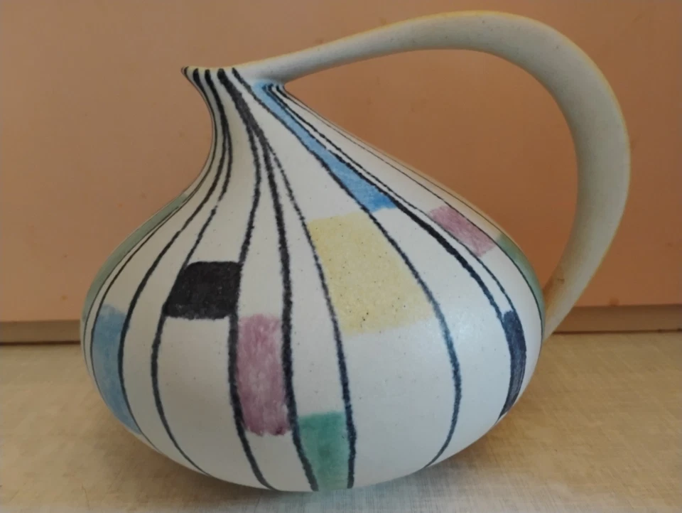 Ruscha Krugvase 50er Jahre Keramik Form 313 handgemalt top - Bild 1 von 4