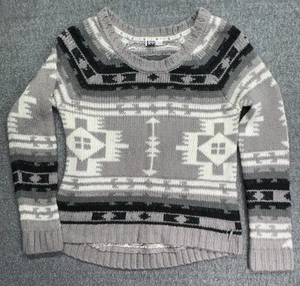 Vintage Roxy Pullover Damen M grau schwarz Native Muster - Bild 1 von 10