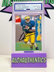 CHARLES WOODSON SIGNED 1998 FLEER TRADITION ROOKIE CARD RAIDERS PSA AUTOGRAPH - Picture 1 of 2