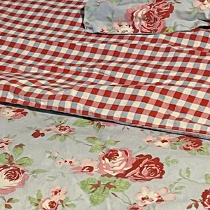 Ikea Rosau blau Blumen King Bettbezug Wende 2 Kissenbezüge Shabby Chic Schlafzimmer - Bild 1 von 8