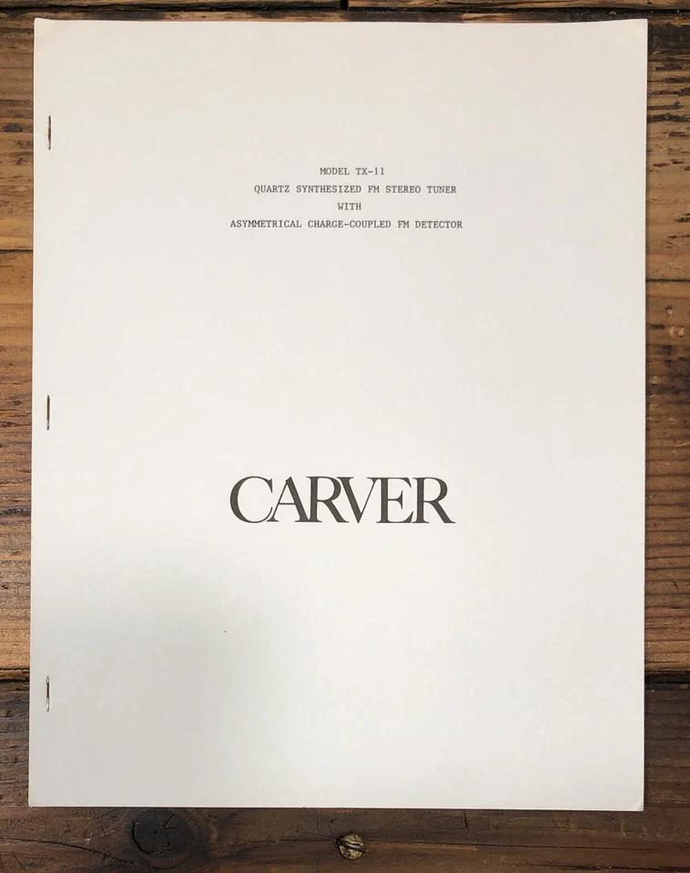 Sintonizador Carver TX-11 Manual del propietario / usuario *Original* Foto 1 de 1