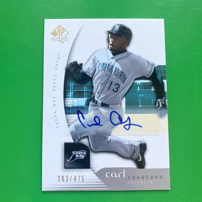 Carl Crawford 2005 Upper Deck SP Authentic Signatures Auto Card #18 LTD #63/475 - Image 1 of 3